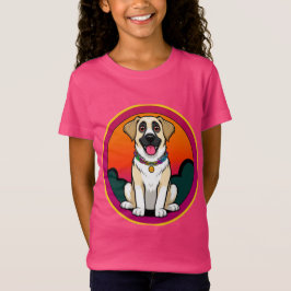 Farbige Illustration eines lächelnden Hundes T-Shirt