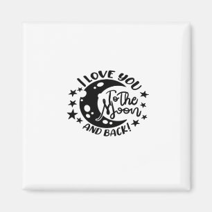 Farbige Illustration I Love You To The Moon And B Magnet