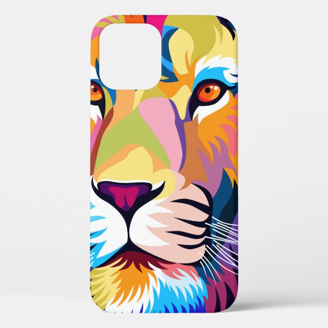 farbige Illustrationen, ein Löwe, einfaches Design Case-Mate iPhone Hülle (Rückseite)