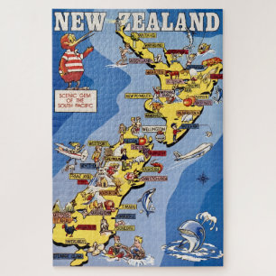 Farbige illustrierte 20x30 Neuseeland Puzzle