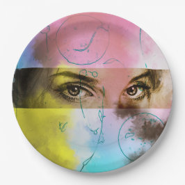 Farbige illustrierte Papiertafel - starren Pappteller