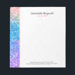 Farbige Imitate Glitzer und Glitzern Notizblock<br><div class="desc">Coole, farbige Imitate Glitzer Rand mit weißem Hintergrund und grau anpassbarer Text.</div>