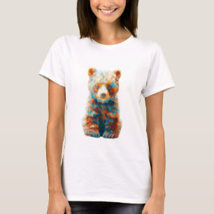 Farbige impressionistische Bärin-Wildtier-Frauen T-Shirt
