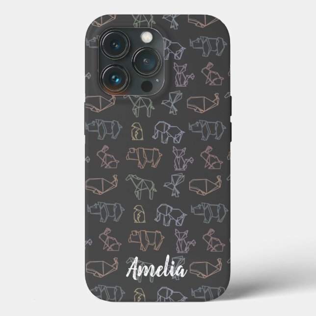 Farbige, individuell anpassbare Geometrie Origami- Case-Mate iPhone Hülle (Rückseite)