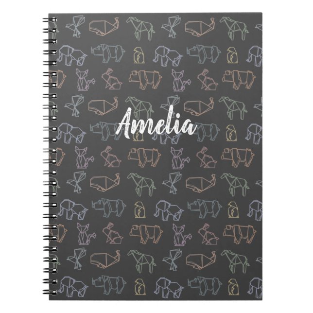 Farbige, individuell anpassbare Geometrie Origami- Notizblock (Vorderseite)