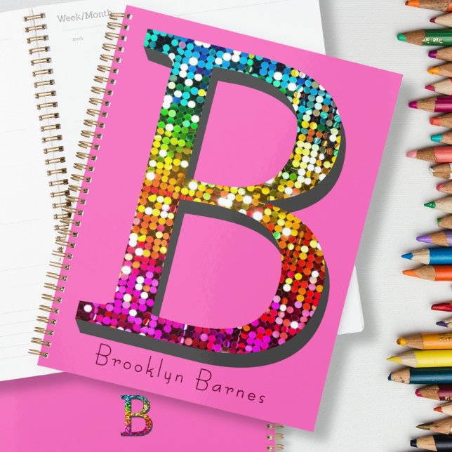 Farbige Initiale B und Monogramm Planer (Colorful Initial B and Monogram Planner)