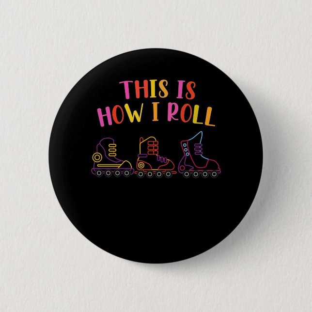 Farbige Inline-Skate Roller Skate Inline Skater Button (Vorderseite)