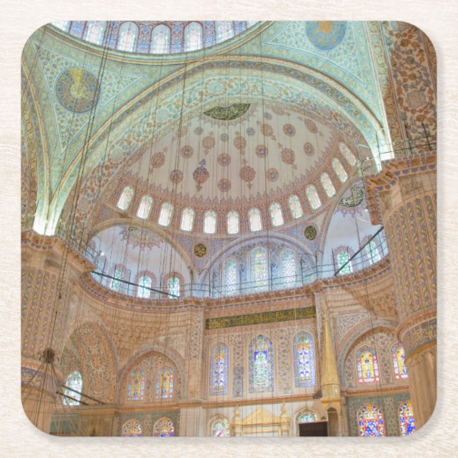 Farbige Innendecke der blauen Moschee Rechteckiger Pappuntersetzer (Vorderseite)