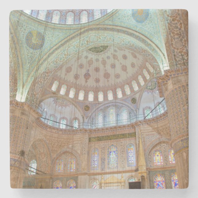 Farbige Innendecke der blauen Moschee Steinuntersetzer (Vorderseite)