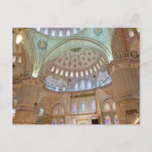 Farbige Innenkuppeldecke der Blauen Moschee Postkarte