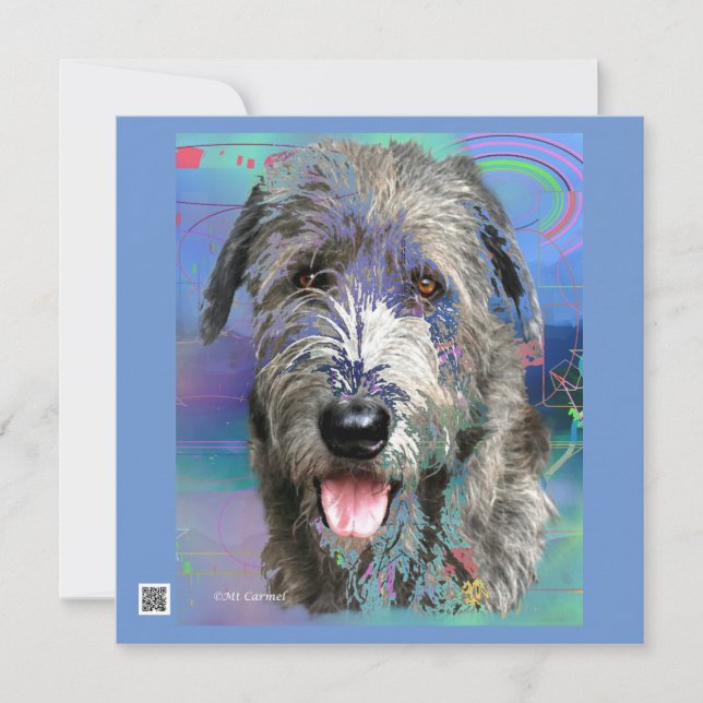 Farbige Irish Wolfhound AW Flat Announction Card Ankündigung (Vorderseite)