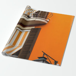 FARBIGE ITALIENISCHE FASSADE UND FENSTER GESCHENKPAPIER