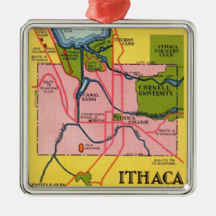 Farbige Ithaca New York Verzierung Ornament Aus Metall