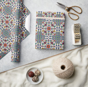 Farbige Iznik-Persisch-Türkische Handbemalte Repro Geschenkpapier
