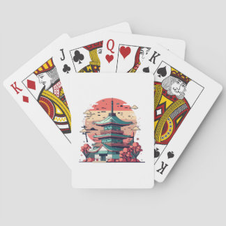 Farbige Japan Gebäude Kunst Spielkarten