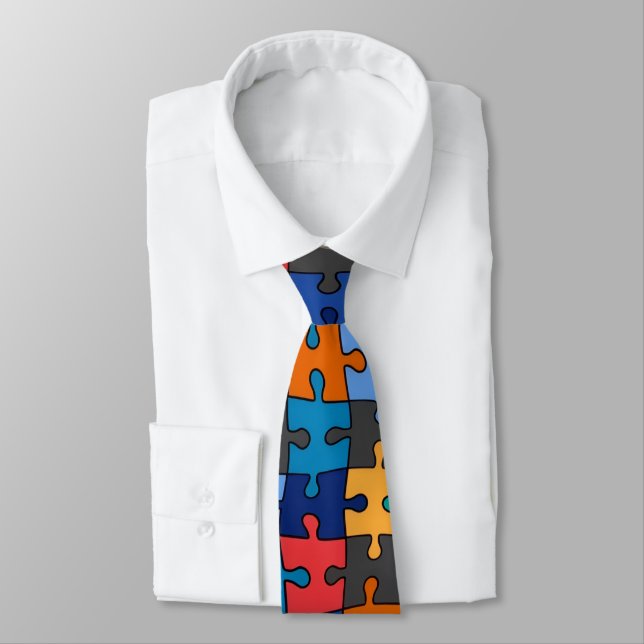 Farbige Jigsaw-Puzzle Krawatte (Gebunden)