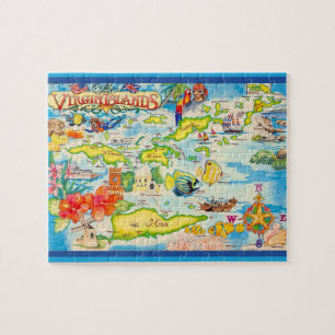 Farbige Jungferninseln Karte 8x10 Puzzle