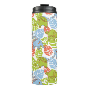Farbige Jungle-Elefanten Thermosbecher