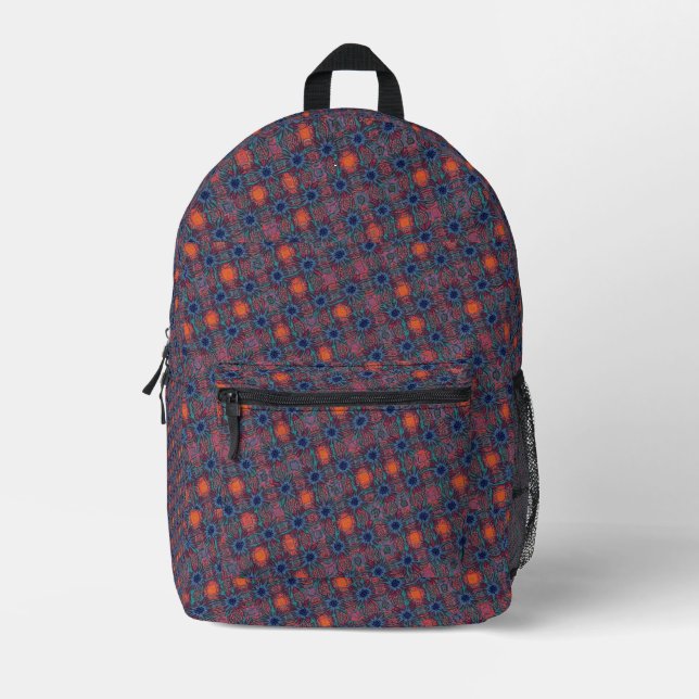 Farbige Kacheln Bedruckter Rucksack (Vorderseite)