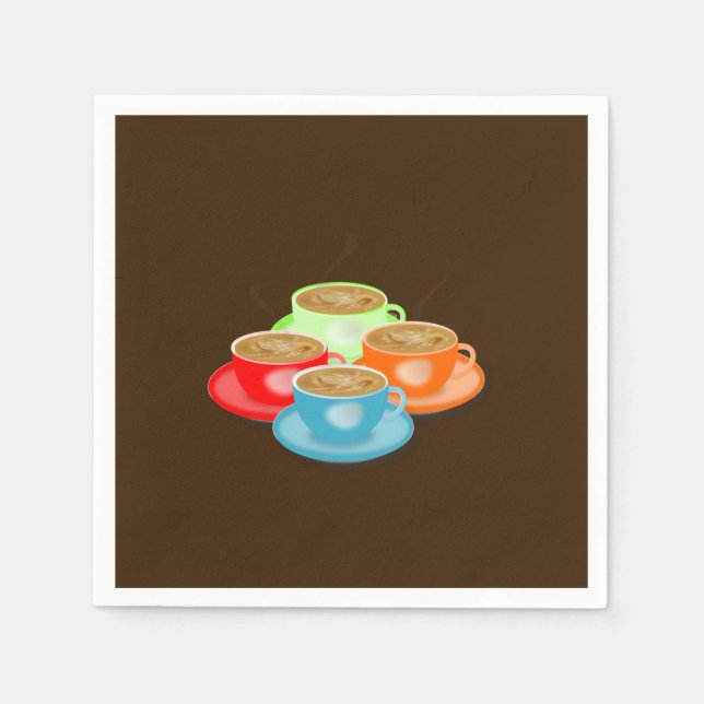 Farbige Kaffeekuchen Serviette (Vorderseite)