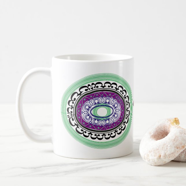 Farbige Kaffeetasse (Mit Donut)