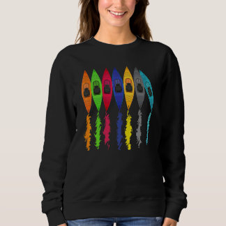 Farbige Kajaks Outdoor-Abenteuer Kajaking Bootfahr Sweatshirt