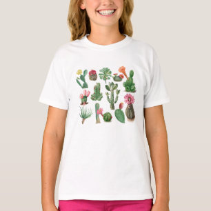 Farbige Kakteen und Sukkulenten Blume T-Shirt