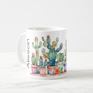 Farbige Kakteen und Sukkulturen mit Namen Kaffeetasse