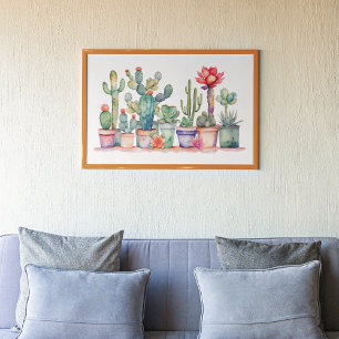 Farbige Kakteen und Sukkulturen Poster
