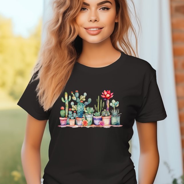Farbige Kakteen und Sukkulturen T-Shirt (Von Creator hochgeladen)