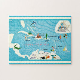 Farbige karibische Karte Puzzle