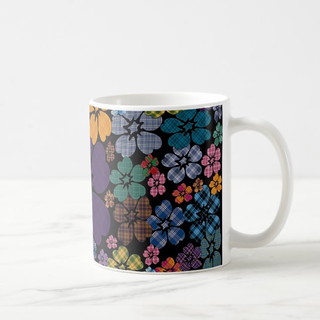 Farbige Karierte Blume Tasse (Rechts)