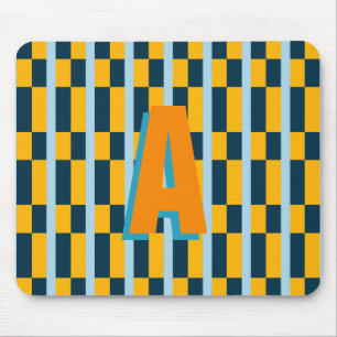 Farbige karierte Monogramm Mousepad