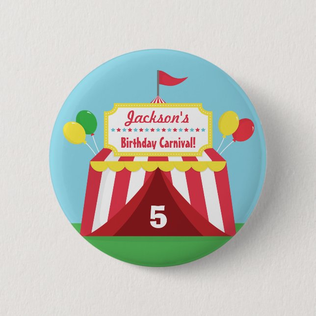 Farbige Karneval Kinder Geburtstagsfeier Mitgebsel Button (Vorderseite)