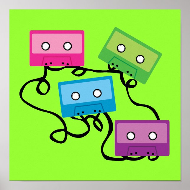 Farbige Kassettentapes Poster (Vorne)