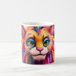 Farbige Katze Kaffeetasse