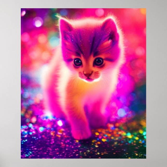 farbige Katze Poster (Vorne)