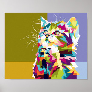 Farbige Katze Poster