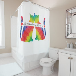 Farbige Katzen Duschvorhang