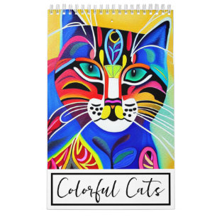 Farbige Katzen Kalender