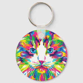 Farbige Katzen Kunstästhetische Katze Bilder Kunst Schlüsselanhänger