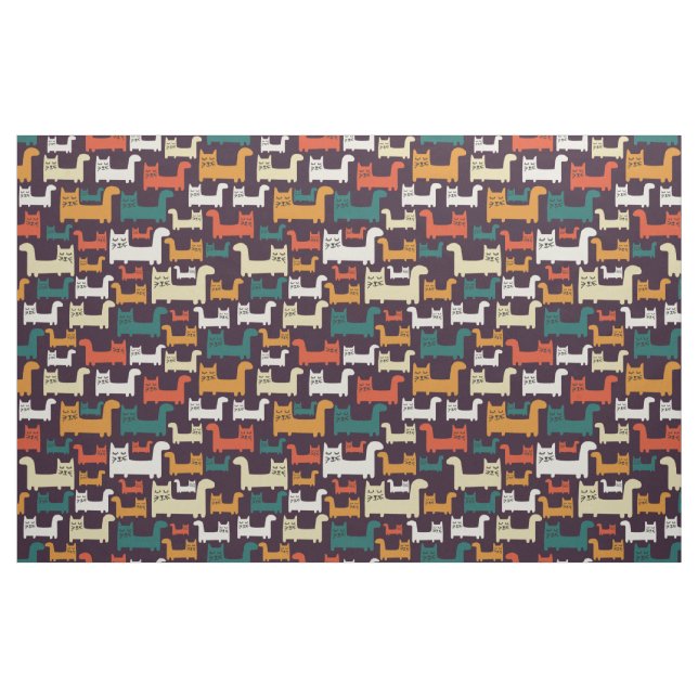 Farbige Katzen Muster Stoff (Fat Quarter (45,7 x 55,9 cm))