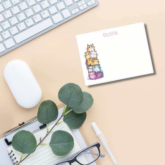 Farbige Katzen Niedliche Aquarelle Post-it Klebezettel (Von Creator hochgeladen)