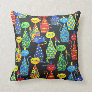 Farbige Katzen und Mäuse Kissen