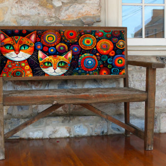 Farbige Katzen und Monde Dekoupage Tissue Seidenpapier