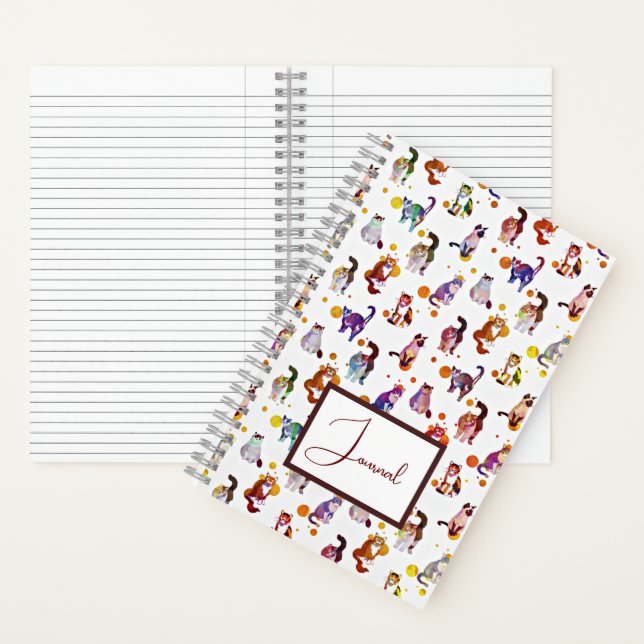 Farbige Katzen-Zeitschrift Notizbuch (Innen)