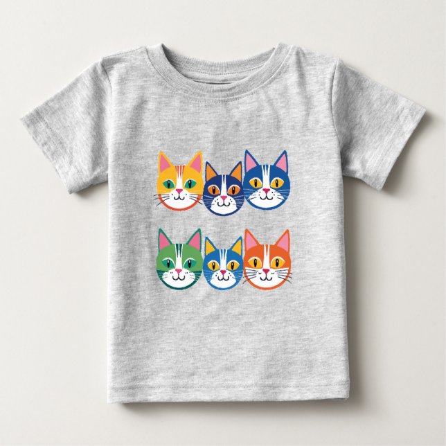 Farbige Katzenfirmen Baby T-shirt (Vorderseite)