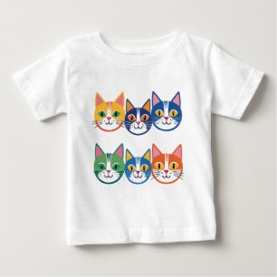Farbige Katzenfirmen Baby T-shirt