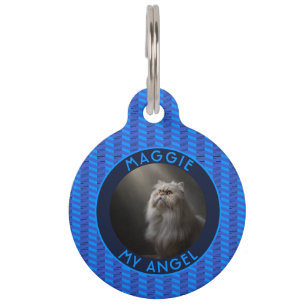 Farbige Katzenliebhaber-Geschenk Chevron Schachbre Haustiermarke