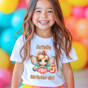 Farbige kawaii Feen-Schmetterlings-Geburtstag T-Shirt